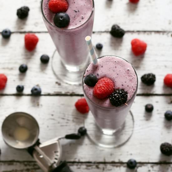 Mixed Berry Milkshake - Recipe photo by honeyandbirch