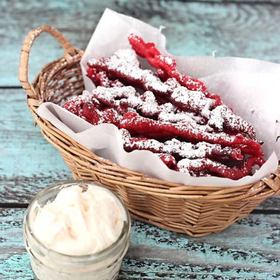 Red Velvet Funnel Cake Sticks - Recipe photo by SweetTMakes3