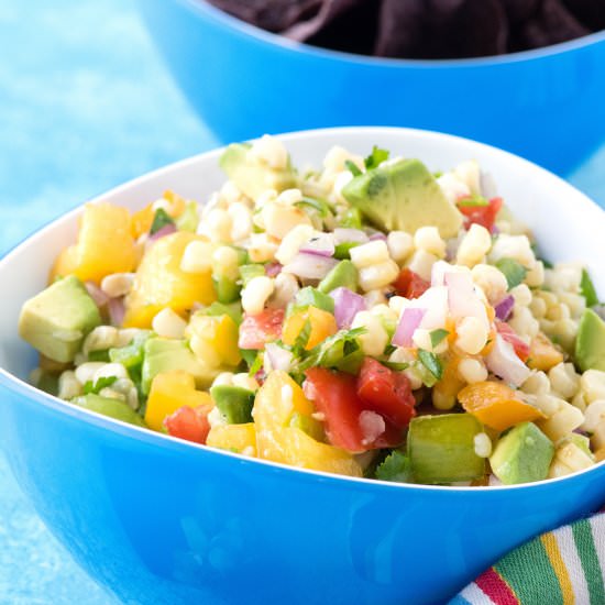 Grilled Sweet Corn Salsa - Recipe photo by FoodFanatical