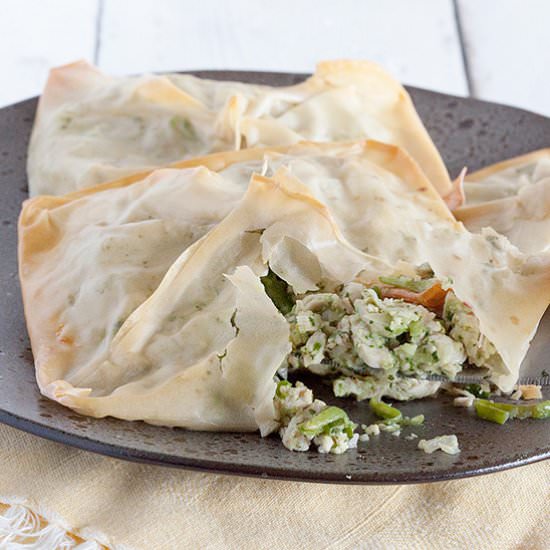 Filo Pockets Stuffed with Turkey - Recipe photo by ohmydish