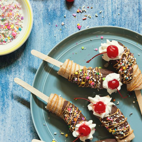 Banana Split Popsicles - Recipe photo by BakersRoyale