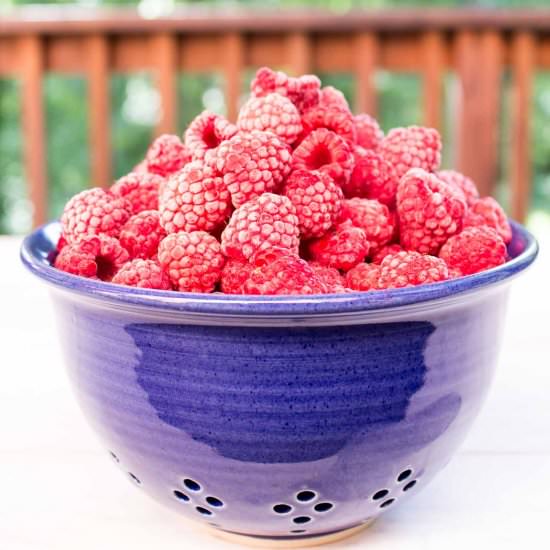Freezing Fresh Raspberries - Recipe photo by BeyondtheCoop