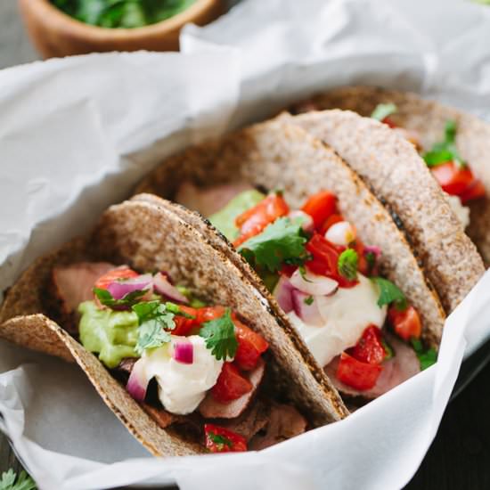 Grilled Pork Tenderloin Tacos - Recipe photo by gatheranddine
