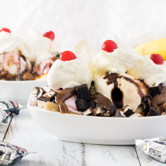 Ultimate Candy Bar Banana Split - Recipe photo by Fox Valley Foodie