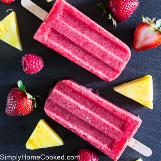 Strawberry Pineapple Popsicles - Recipe photo by simplyhomecooked