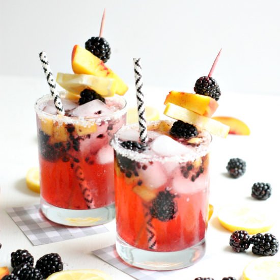 Blackberry Peach Sparkling Lemonade - Recipe photo by prettylifegirls