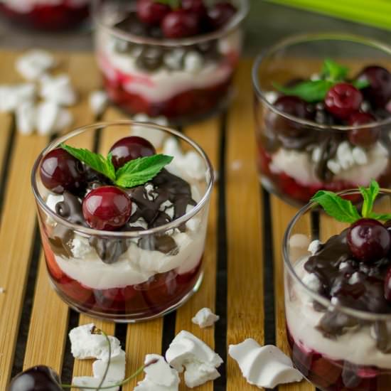 Sour Cherry Meringue Parfaits - Recipe photo by rollingspoons