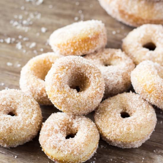 Mini Cinnamon Sugar Doughnuts - Recipe photo by JustSoTasty