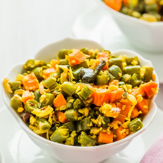 Beans and Carrot Thoran - Recipe photo by KarthisKitchenStudio