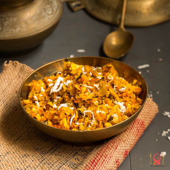 Cabbage and Carrot Thoran - Recipe photo by KarthisKitchenStudio