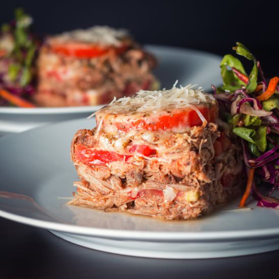 Baked Pulled Pork Stack - Recipe photo by Brian Jones