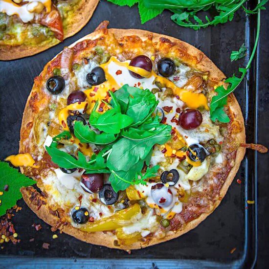 CARAMELIZED VEGGIE TORTIZZA 2 WAYS - Recipe photo by Anu@MyGingerGarlicKitchen