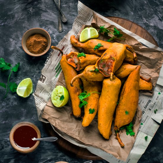 Rajasthani Mirchi Vada - Recipe photo by Binjals VEG Kitchen