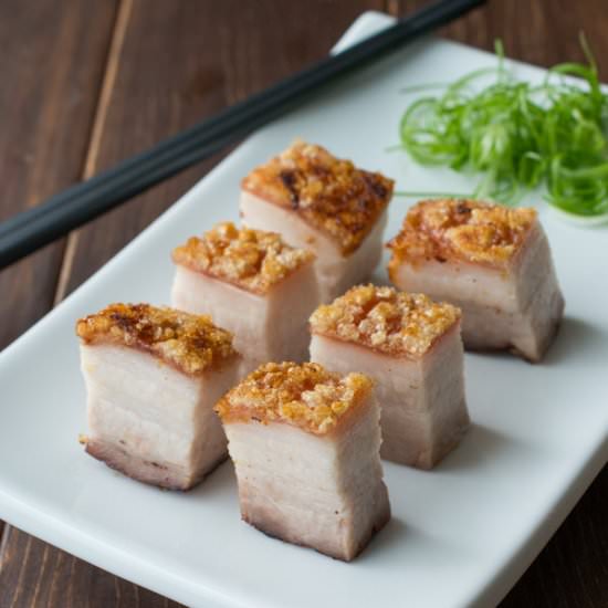 Crispy Roasted Pork Belly - Recipe photo by wokandskillet