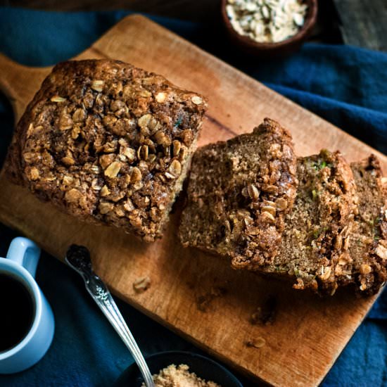 Zucchini Bread w/ Streusel Topping - Recipe photo by cookiesforengland