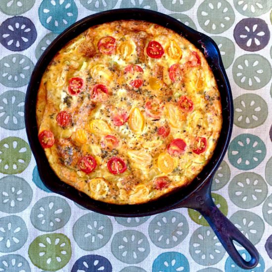 Cherry Tomato Frittata - Recipe photo by The Kitchen Flamingo