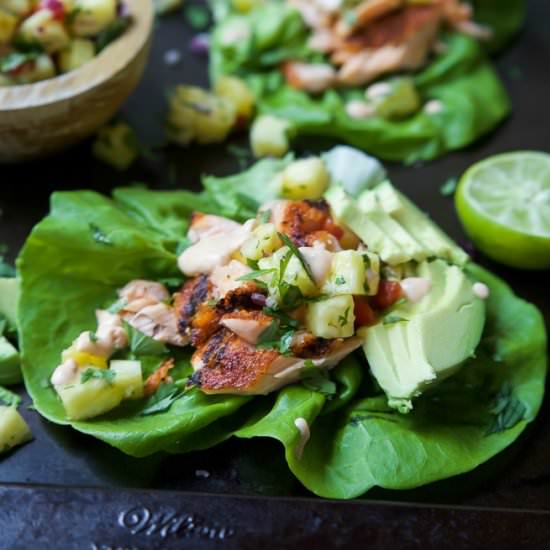 Southwestern Grilled Salmon Tacos - Recipe photo by joyfulhealthyeats