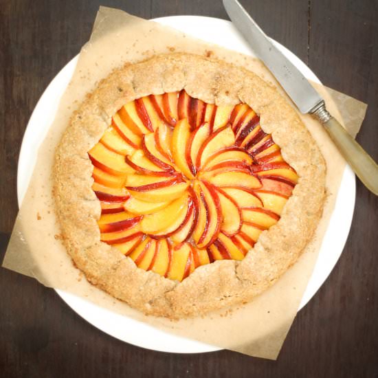 Double Walnut Nectarine Galette - Recipe photo by kumquat
