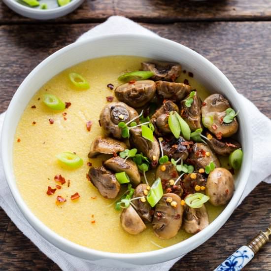 Polenta with Orange Mushrooms - Recipe photo by recipesfromapantry