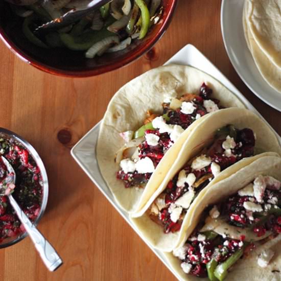 Pork Tacos with Cherry-Lime Salsa - Recipe photo by 30 Pounds of Apples