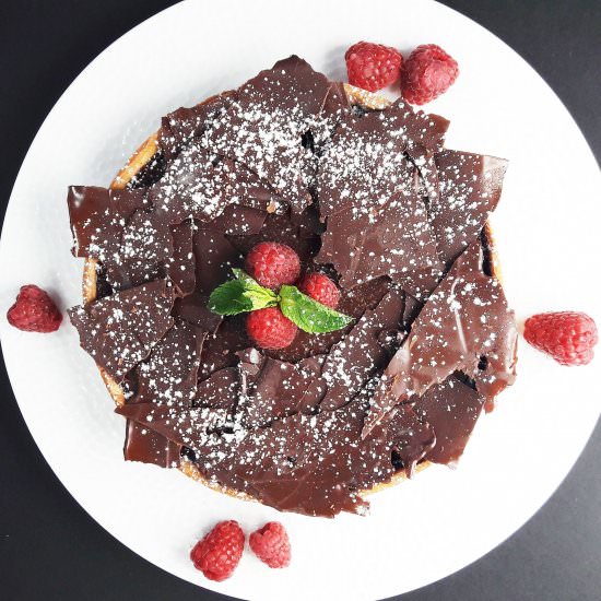 Chocolate & Raspberry Caramel Tart - Recipe photo by ahedgehoginthekitchen