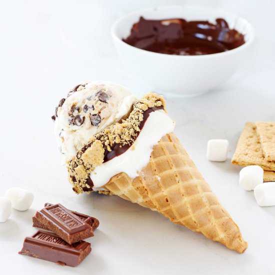 Homemade S'mores Dipped Cones - Recipe photo by If You Give A Blonde A Kitchen