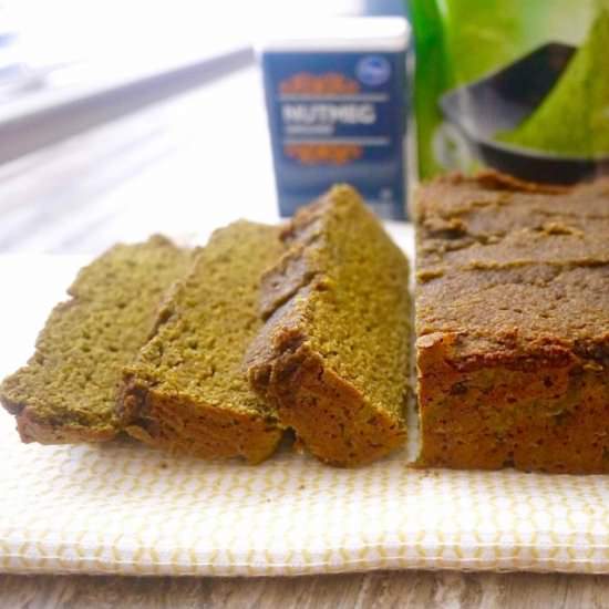 Grain-Free Morning Matcha Loaf - Recipe photo by perchancetocook.com