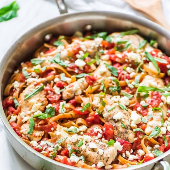 One Pan Chicken Feta Pasta - Recipe photo by wellplated