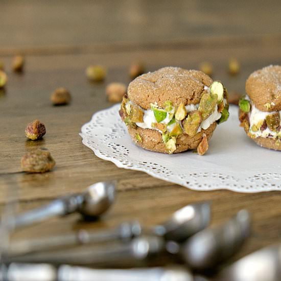 Pear Ginger Ice Cream Sandwiches - Recipe photo by A Sweet Little Life