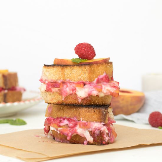 Raspberry & Peach Grilled Cheese - Recipe photo by On The DF