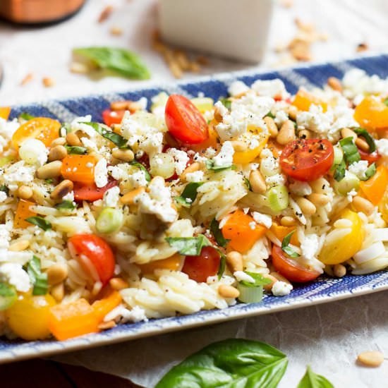 Lemon Orzo Pasta Salad - Recipe photo by Kiwi and Carrot