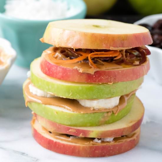 Apple Peanut Butter Sandwiches - Recipe photo by FoodFanatical