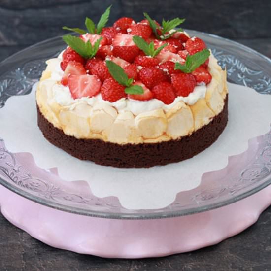 Brownie-Meringuetaart - Recipe photo by marina_prins