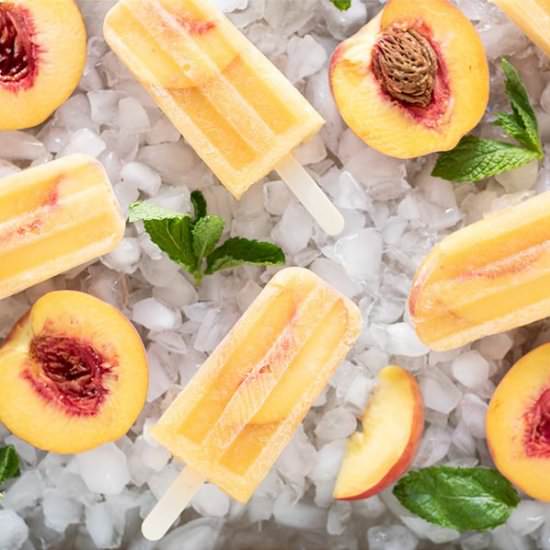 Peach Wine Pops - Recipe photo by JennMeyering