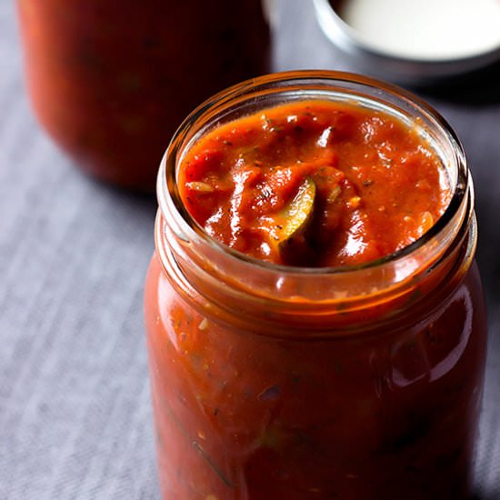 Zucchini Mushroom Pasta Sauce - Recipe photo by The Wholesome Dish