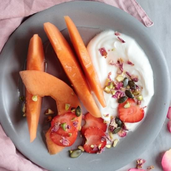 Cantaloupe Melon in Rose Syrup - Recipe photo by figsandpigs