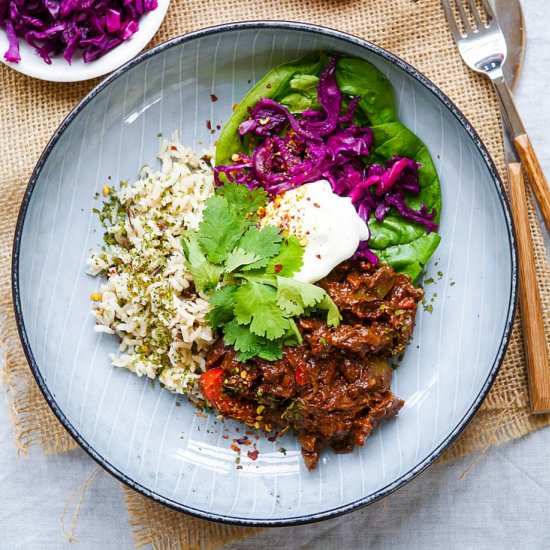 Healthy Chicken Mole Poblano - Recipe photo by Nourish Everyday