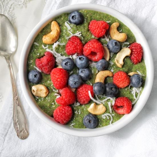 Matcha Tea Chia Pudding - Recipe photo by cleaneatinggoddess