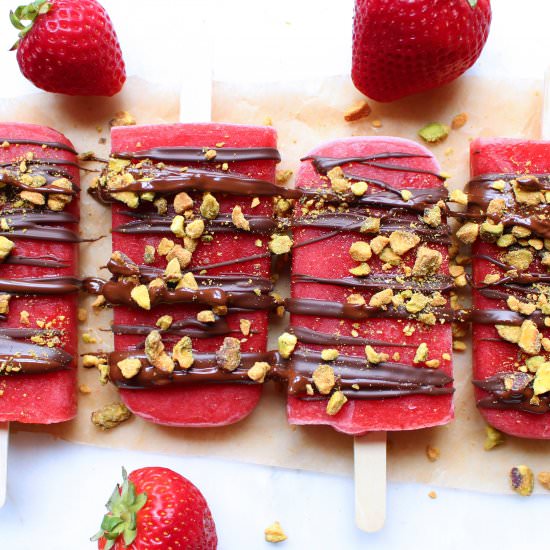 Strawberry Rosewater Popsicles - Recipe photo by thymeandtoast