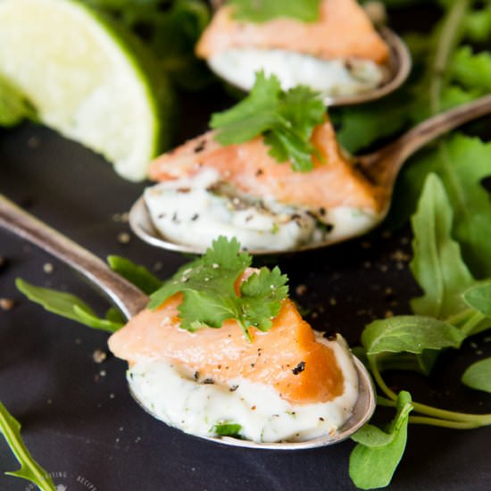 Salmon Ceviche Canapes - Recipe photo by Fuss Free Flavours