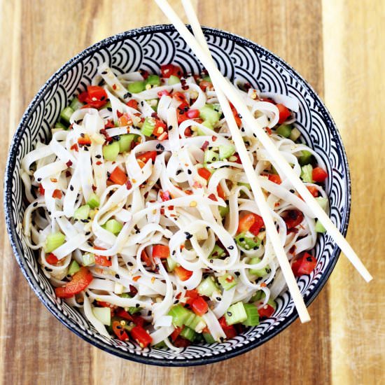 Cool Sesame-Ginger Noodles - Recipe photo by thepasticheblog