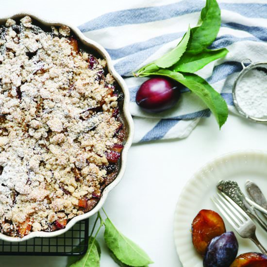 Plum Crumble Pie - Recipe photo by pure ella