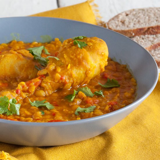 Chicken Yellow Split Pea Curry - Recipe photo by ohmydish