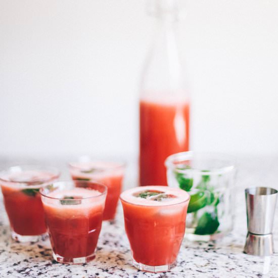 Watermelon Iced Green Tea - Recipe photo by yummybeet