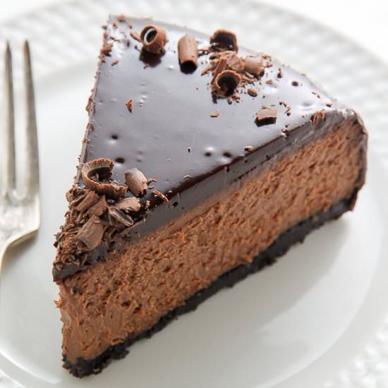 Kahlua Chocolate Cheesecake - Recipe photo by BakerbyNature