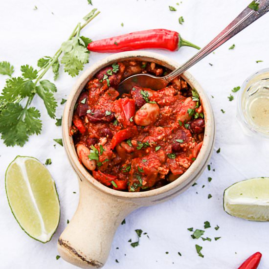 Tequila Chicken Chilli - Recipe photo by the food blog