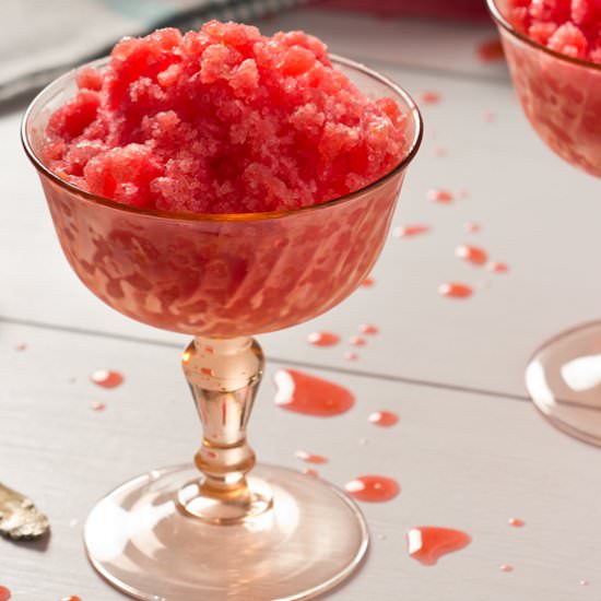 Raspberry Meyer Lemon Granita - Recipe photo by cupofzest
