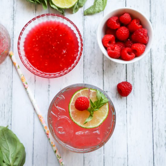 Raspberry & Basil Margarita - Recipe photo by lovehappyhour