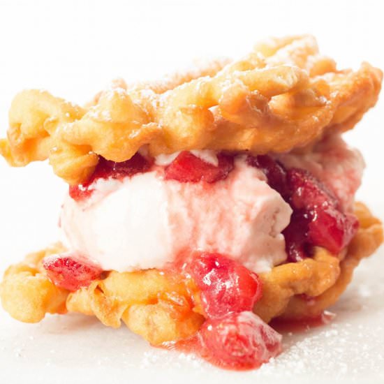 Funnel Cake Ice Cream Sandwich - Recipe photo by cookingwithjanica
