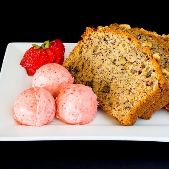 Banana Bread with Strawberry Butter - Recipe photo by PearTreeKitchen